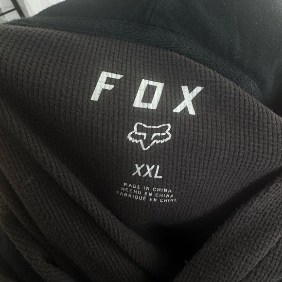 Fox Racing Moto-X Waffle Knit Hoodie Black XXL Long Sleeve Vintage Style Y2K - Picture 7 of 7